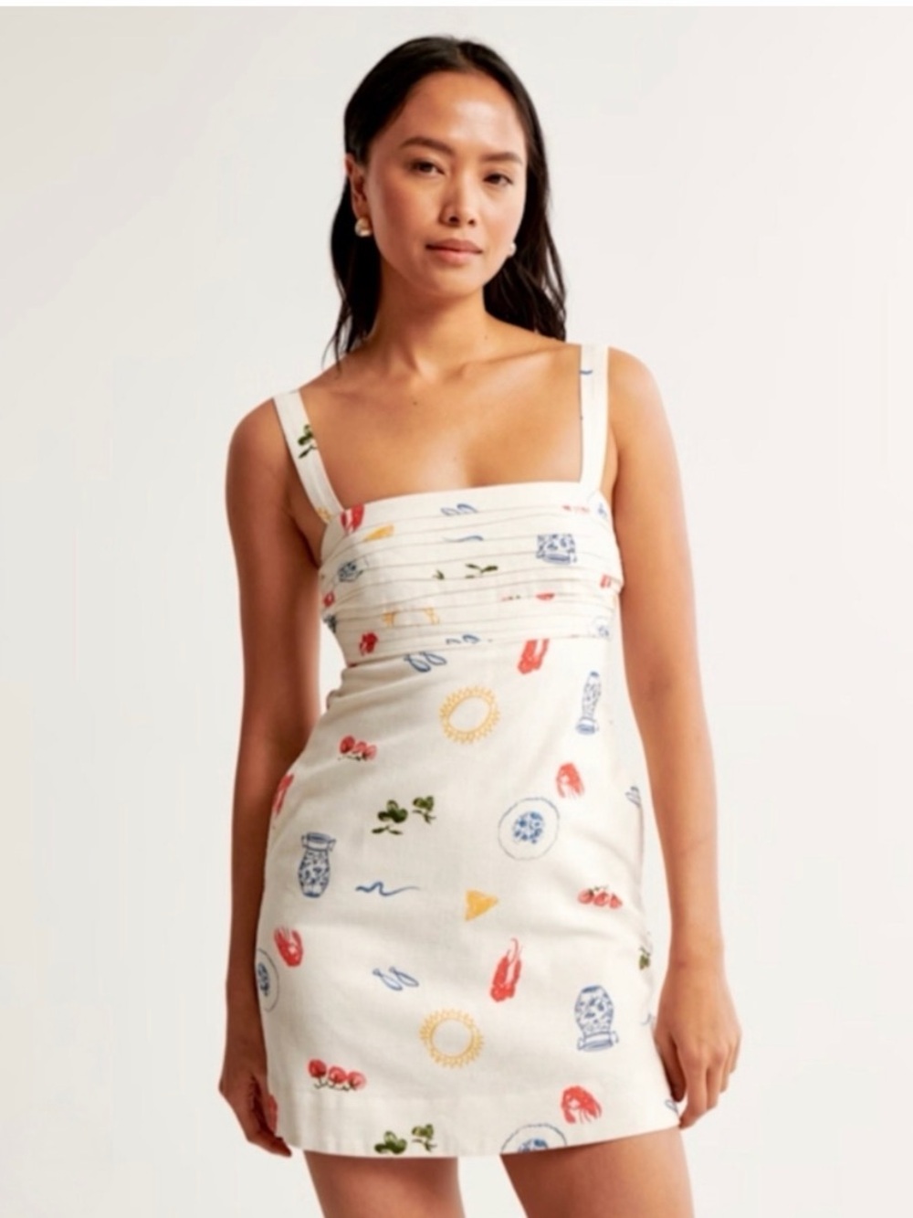 Abercrombie & Fitch Emerson Linen Blend Skort Dress | Euro Print size M petite